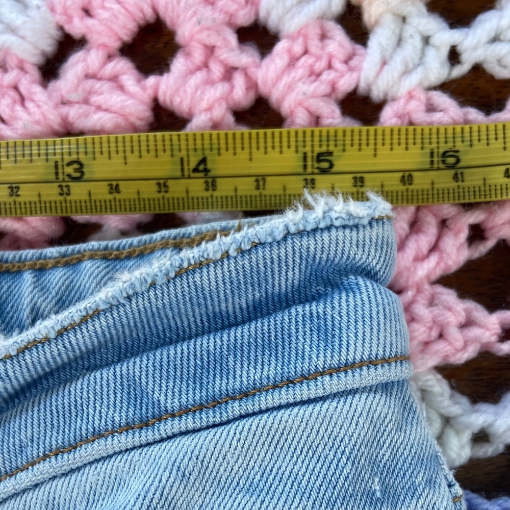 Abercrombie Fitch tapered High Rise Distressed Light Blue Women Jeans curve Love - Picture 13 of 16